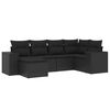vidaXL Salon de jardin 6 pcs avec coussins noir r&eacute;sine tress&eacute;e