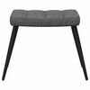 vidaXL Chaise de relaxation avec tabouret Gris fonc&eacute; Tissu