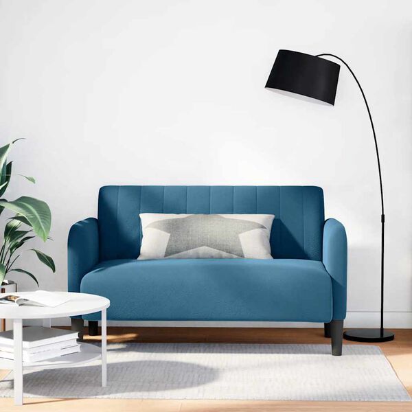 vidaXL Canap&eacute; causeuse bleu 109 cm velours