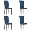 vidaXL Chaises &agrave; manger lot de 4 Bleu Velours
