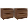 vidaXL Tables de chevet 2pcs Ch&ecirc;ne marron 50x39x43,5cm Bois ing&eacute;nierie