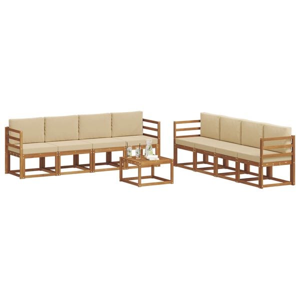 vidaXL Ensemble de canap&eacute;s d'ext&eacute;rieur 9 pcs Naturel et Beige