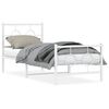 vidaXL Cadre de lit m&eacute;tal sans matelas avec pied de lit blanc 80x200cm