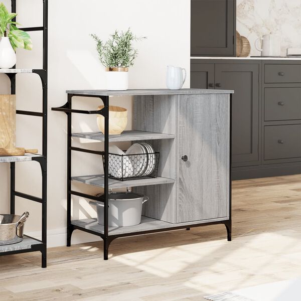 vidaXL Chariot de cuisine sonoma gris 87,5x38,5x84,5cm bois ing&eacute;nierie
