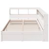 vidaXL Lit biblioth&egrave;que sans matelas blanc 120x200 cm bois pin massif