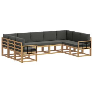 vidaXL Ensemble de canap&eacute;s d'ext&eacute;rieur 9 pc Blanc et anthracite
