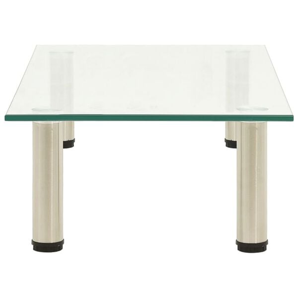 322763 vidaXL TV Stand Transparent 60x35x17 cm Tempered Glass