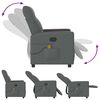 vidaXL Fauteuil inclinable de massage en tissu gris fonc&eacute;