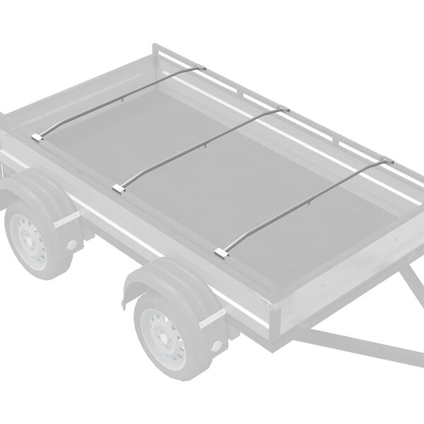 vidaXL Support de b&acirc;che pour remorques 3 pcs Argent 130-210 cm