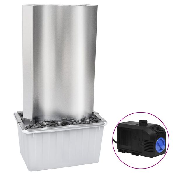 vidaXL Fontaine de jardin Argent&eacute; 60,2x37x122,1 cm Acier inoxydable