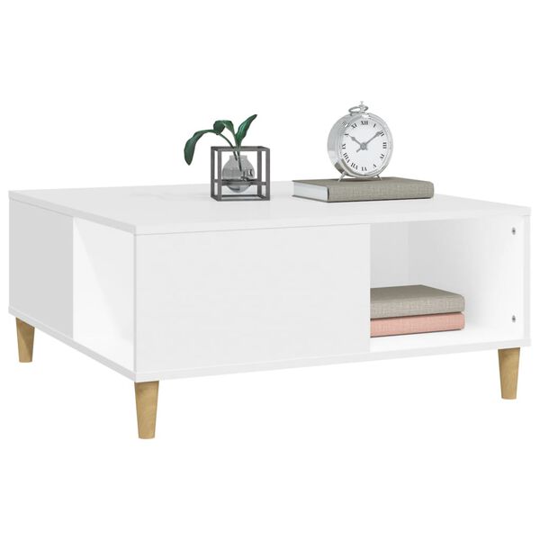 vidaXL Table basse blanc 80x80x36,5 cm bois d'ingénierie