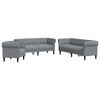 vidaXL Canap&eacute; de salon 3 pc Gris clair tissu