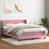 vidaXL Sommier &agrave; lattes de lit avec matelas rose 160x210 cm velours