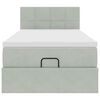 vidaXL Cadre de lit ottoman et matelas gris clair 100x200 cm velours