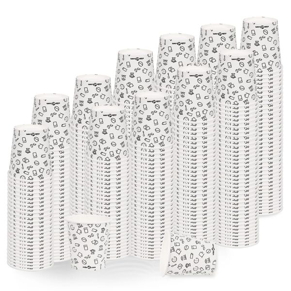 vidaXL Tasses &agrave; caf&eacute; en papier 200 ml 1000 pcs Blanc et noir