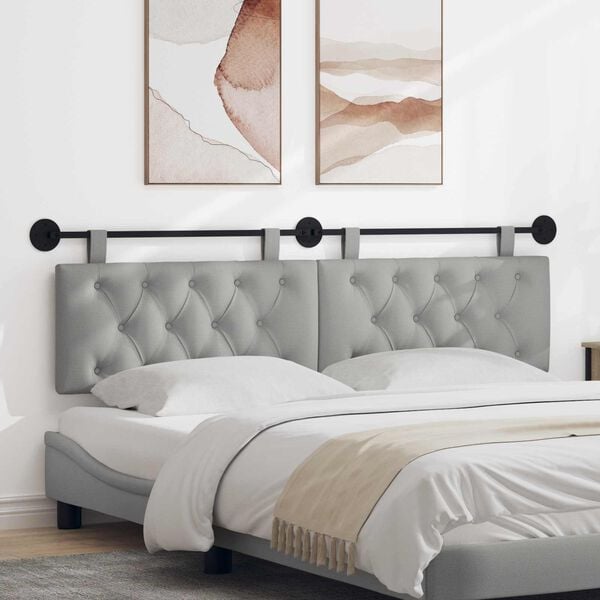 vidaXL T&ecirc;te de lit suspendue Gris nuage 170 x 55 x 7 cm tissu