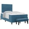 vidaXL Lit &agrave; ressorts avec t&ecirc;te de lit Bleu fonc&eacute; 200 x 120 cm Velours