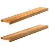 vidaXL Appuis de fen&ecirc;tre 2 pcs marron clair bois de ch&ecirc;ne massif