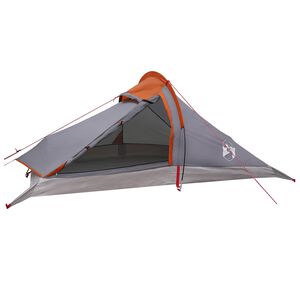 vidaXL Tente de randonn&eacute;e 4 personne Gris et orange