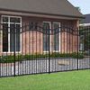 vidaXL Cl&ocirc;ture de jardin KAMPEN avec pointe en forme de lance, acier noir 240&nbsp;x&nbsp;150&nbsp;cm