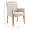 vidaXL Chaises à manger avec accoudoirs lot de 4 beige tissu