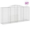 vidaXL Paniers à gabions arqués 7 pcs 300x50x140/160 cm fer galvanisé