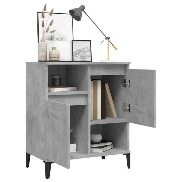 vidaXL Buffet Gris béton 60x35x70 cm Bois d'ingénierie