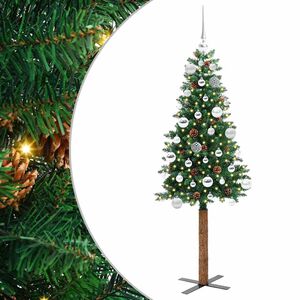 vidaXL Sapin de No&euml;l mince Vert 150 cm PVC et bois de pin massif