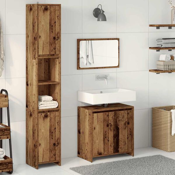 vidaXL Ensemble de meubles salle de bain 3 pcs bois d'ing&eacute;nierie