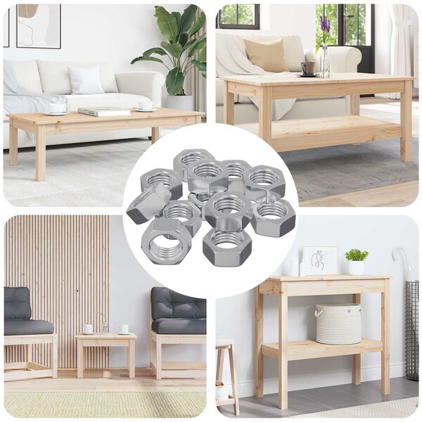 vidaXL &Eacute;crou Hexagonal 9000 pcs Argent&eacute; M&eacute;tал