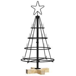 vidaXL Arbre en c&ocirc;ne de No&euml;l avec support Noir 60 cm Acier