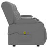vidaXL Fauteuil inclinable et porte-gobelets 4 places gris similicuir