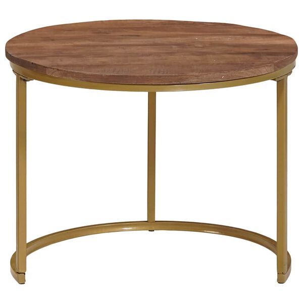 vidaXL Tables basses gigognes 2 pcs Bois de mangue massif et acier