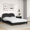 vidaXL Lit Viana avec matelas noir 140x200 cm similicuir