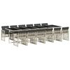 vidaXL Ensemble &agrave; manger de jardin et coussins 13 pcs gris clair rotin