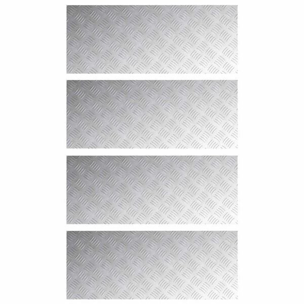 vidaXL Nez de marche Rectangulaire 4 pcs Argent&eacute; 100 x 40 cm Aluminium