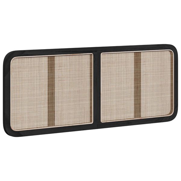 vidaXL T&ecirc;te de lit avec t&ecirc;te de lit Noir 140 x 55 x 3 cm Rotin