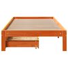 vidaXL Cadre de lit avec tiroirs sans matelas cire marron 90x190 cm