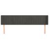 vidaXL T&ecirc;te de lit avec oreilles Gris fonc&eacute; 183x16x78/88 cm Velours