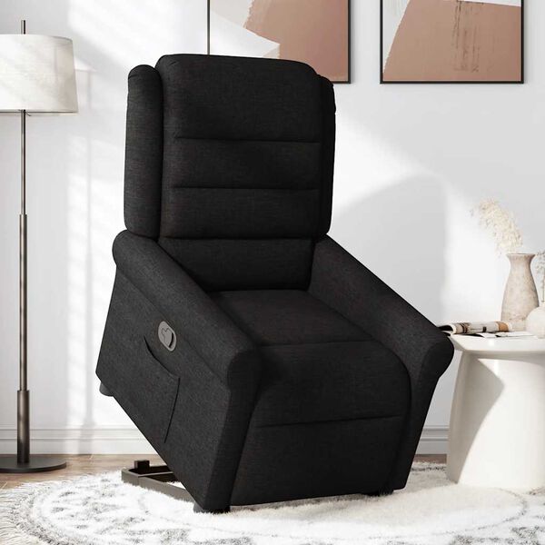 vidaXL Fauteuil inclinable noir tissu