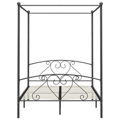 vidaXL Cadre de lit à baldaquin Gris Métal 140 x 200 cm