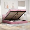 vidaXL Cadre de lit ottoman avec matelas rose 200x200 cm velours