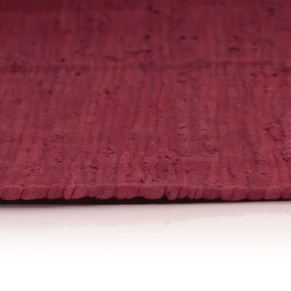 vidaXL Tapis Chindi Coton tiss&eacute; &agrave; la main 80x160 cm Bordeaux