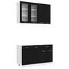 vidaXL Unit&eacute; de cuisine LYON 4 pc Ch&ecirc;ne noir Bois d'ing&eacute;nierie