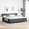 vidaXL Lit &agrave; ressorts avec matelas Gris fonc&eacute; 200 x 200 cm tissu