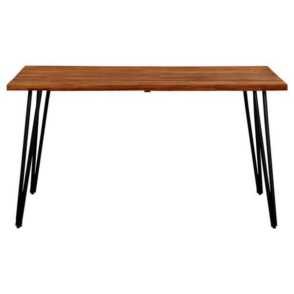 vidaXL Table de jardin avec pieds &eacute;pingle 140x80x75 cm Acacia solide