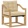 vidaXL Canap&eacute; d&rsquo;ext&eacute;rieur Bois d'Acacia Massif Blanc et beige