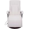 vidaXL Fauteuil de massage shiatsu Blanc Similicuir