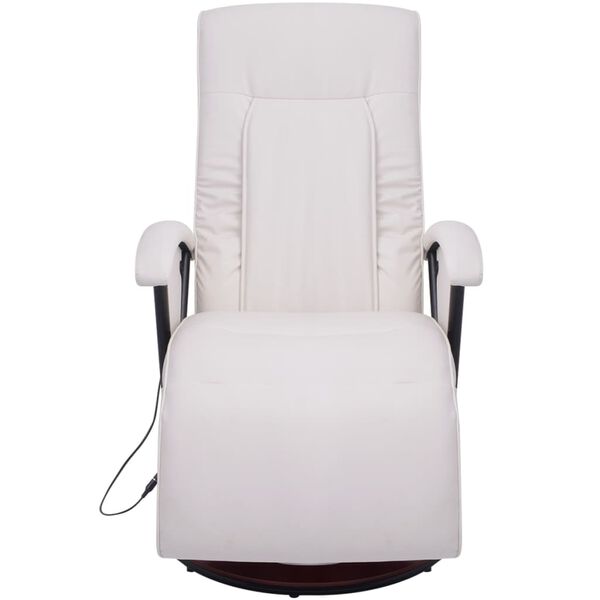 vidaXL Fauteuil de massage shiatsu Blanc Similicuir