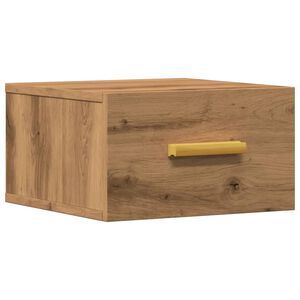 vidaXL Table de chevet murale ch&ecirc;ne artisanal 35x35x20 cm